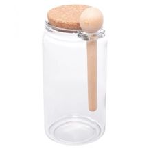 Pote Redondo com Tampa de Rolha e Colher de Bambu 1 L - Lyor