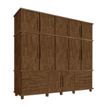 Guarda Roupa 12 Portas 6 Gavetas e Sapateira Hawking Malbec - Gran Belo
