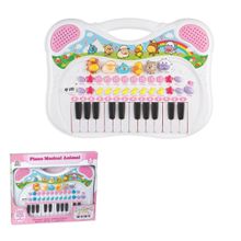 Piano Musical Animal Rosa Educativo Infantil Braskit 6408