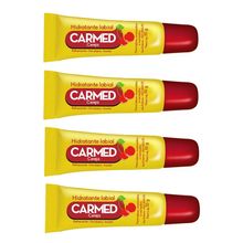 Kit com 4 Hidratante labial Diário Carmed sabor cereja Cimed 10g