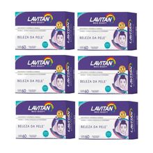 Kit com 6 Lavitan MAIS BEAUTY Beleza da Pele e Unhas Com Colágeno para firmeza da Pele Rosto Barriga e Bumbum Cimed 60 C