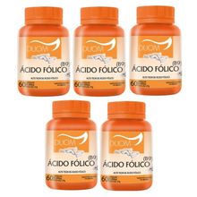 Kit com 5 Vitamina B9 (Ácido Fólico)Duom 60cps 250mg