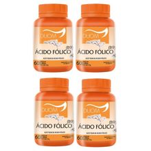 Kit com 4 Vitamina B9 (Ácido Fólico)Duom 60cps 250mg