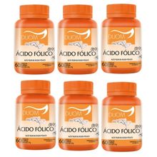 Kit com 6 Vitamina B9 (Ácido Fólico)Duom 60cps 250mg