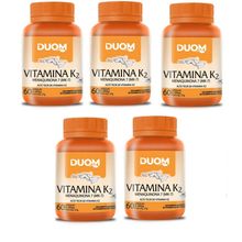 Kit com 5 Vitamina K2 Menaquinona 7 MK-7 Duom com 60 Cápsulas