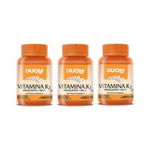 Kit com 3 Vitamina K2 Menaquinona 7 MK-7 Duom com 60 Cápsulas