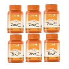 Kit com 6 Zinco Quelato Puro Alto Teor de Zinco Zn Duom 60 Cápsulas
