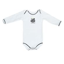 Body Santos Manga Longa Branco Torcida Baby Oficial