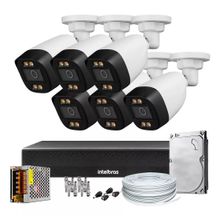 Kit 6 Câmeras Segurança Color Dvr Intelbras 1004c Hd 500gb
