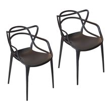 Kit c/ 2 Cadeiras Allegra Masters 100% Polipropileno Preta