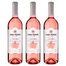 Kit 03 Unidades Vinho Casa Perini Solidário Rosé 750ml