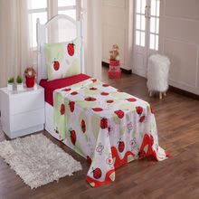 Jogo de Cama Infantil Joaninha Enxovais Aquarela 3 peças