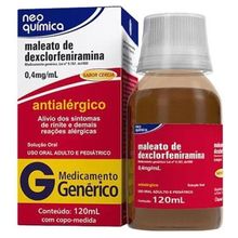 Maleato de Dexclorfeniramina 0,4mg/ml + Betametasona 0,05mg/ml Xarope 120ml Neo Química