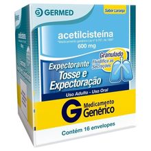 Acetilcisteína 600mg 16 Envelopes 5g Sabor Laranja Germed
