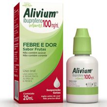 Alivium Ibuprofeno 100mg/ml em gotas Sabor frutas 20ml
