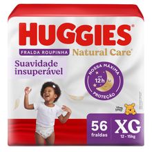 Fralda Descartável Huggies Natural Care Roupinha Hiper XG 56 Unidades