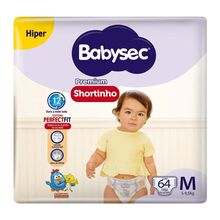 Fralda Babysec Shortinho Hiper Tamanho M 64 Unidades