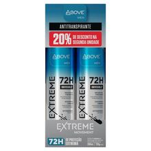 Desodorante Antitranspirante Above Aerossol Men Extreme Movement 72h 2 Unidades Com 200ml Cada