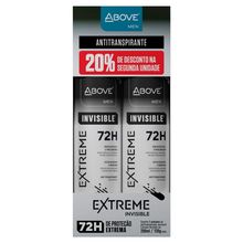 Desodorante Antitranspirante Above Aerossol Extreme Invisible 72h 2 Unidades Com 200ml Cada