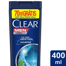 Shampoo Anticaspa Clear Men Ice Cool Menthol 400ml