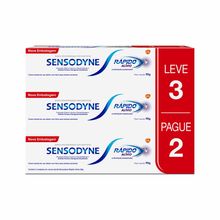 Creme Dental Sensodyne Rápido Alívio 3 Unidades Creme Dental Sensodyne R?pido Al?vio 90g Leve 3 Pague 2