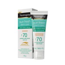 Protetor Solar Facial Neutrogena FPS70 Sun Fresh Derm Care Pele Clara 40g Protetor Solar Facial Neutrogena Sun Fresh Derm Care Pele Clara FPS70 40g