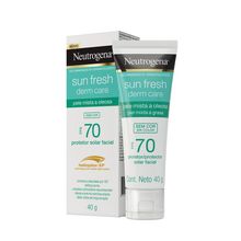 Protetor Solar Facial Neutrogena FPS70 Sun Fresh Derm Care Sem Cor 40g Protetor Solar Facial Neutrogena Sun Fresh Derm Care sem Cor FPS70 40g