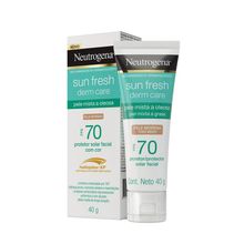 Protetor Solar Facial Neutrogena FPS70 Sun Fresh Derm Care Pele Morena 40g Protetor Solar Facial Neutrogena Sun Fresh Derm Care Pele Morena FPS70 40g