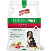 Ração Baw Waw Natural Pró Cão Adulto Carne e Arroz 1kg