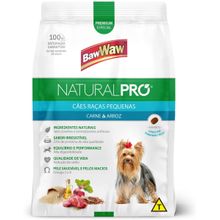 Ração Baw Waw Natural Pró Cão Pequeno Carne e Arroz 1kg