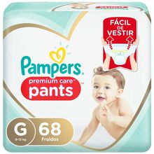 Fralda Descartável Pampers Premium Care Pants G 68 Unidades Fralda Descart?vel Pampers Premium Care Jumbo Top G 68 Unidades