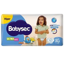 Fralda Descartável Babysec Ultrasec Galinha Pintadinha XG 60 Unidades Fralda Descart?vel Babysec Ultrasec Hiper XG 60 Unidades