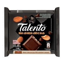 Chocolate TALENTO Meio Amargo com Amêndoas 85g Chocolate Garoto Talento Meio Amargo 85g