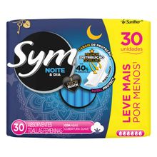 Absorvente Sym Noite & Dia Suave Com Abas 30 Unidades