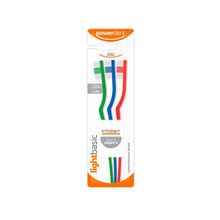Escova Dental Powerdent Light Basic Média 3 Unidades