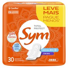 Absorvente Sym Seca Com Abas 30 Unidades