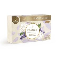Sabonete Vegetal Francis Rosa Branca e Patchouli 6 Unidades 90g