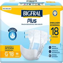 Fralda Geriátrica Bigfral Plus Regular Econômica G 18  Unidades Fralda Geriátrica Bigfral Plus Regular Econômica G 18 Unidades