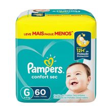 Fralda Descartável Pampers Confort Sec Super G 60 Unidades Fralda Descartável Pampers Confort Sec Super 60 Unidades G