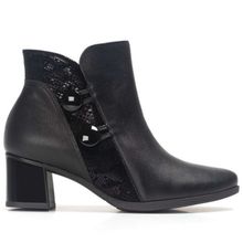 Bota Piccadilly Cano Curto Danubia Feminina - Preto