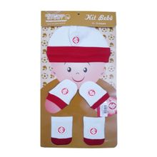 Kit Bebê 3 Pçs Internacional Touca Luva e Meia Oficial