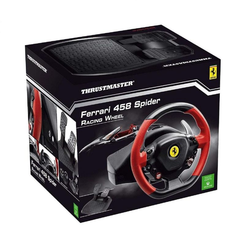 Thrustmaster ferrari 458 spider store racing wheel with pedals (automatic) xbox one X/