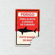 Placa Decorativa em Acrílico, tamanho 24x16cm, modelo TUBARÃO