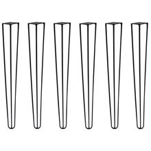 Kit 6 Pés de Metal 60 CM Hairpin Legs Mesa de Canto Aparador Preto G41