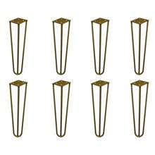 Kit 8 Pés de Metal 25 CM Hairpin Legs Rack Puffs Dourado