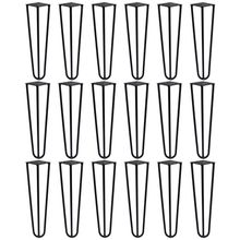 Kit 18 Pés de Metal 30 CM Hairpin Legs Mesa de Canto Rack e Puffs Preto G41
