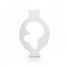 Vaso Decorativo em Cerâmica Vasado Branco 29x19 cm - D'Rossi