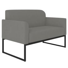 Poltrona Namoradeira Decorativa Isabella Base Industrial Suede Grafite/Preto - Gran Belo