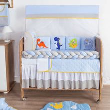 Kit para Berço Bebê Dinossauro 10 Peças - Azul