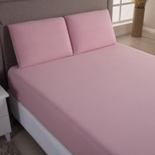 Jogo Cama Lençol Sonnet King Malha Lisa 100% Algodão Macio 3 Peças - Rosê